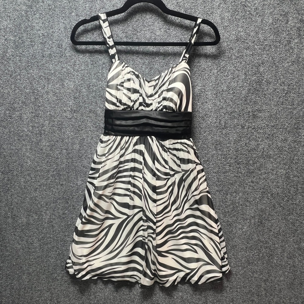 Sweet Storm Zebra Print Empire Waist Mini Dress Stripe Size M Halloween Animal